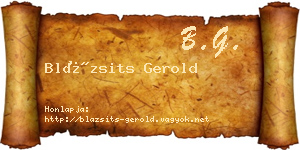Blázsits Gerold névjegykártya